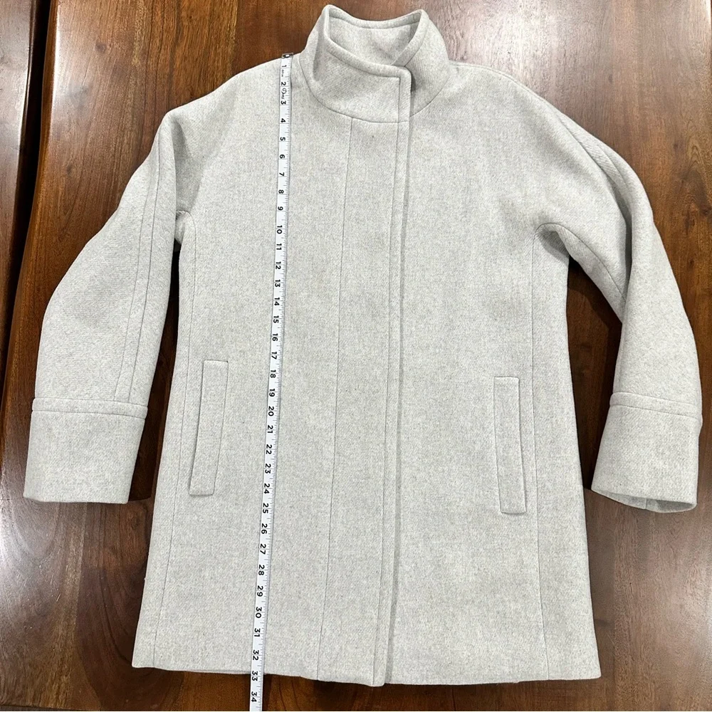 J Crew Mercantile City Pea Coat Wool Blend Full Zip Mid Length Preppy Cozy Sz 10